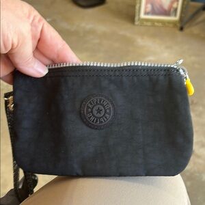 Kipling Black Pouch with Yellow Zipper Pull
